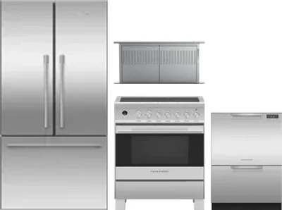 4 Piece Package Includes Refrigerator, Range, Hood And Dishwasher